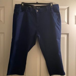 Womens Liz Claiborne Sz 20 Navy Blue           Mid-Rise Capri / Crop Pants .